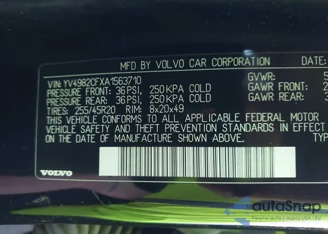 2010 Volvo Xc90 3.2 R-Design из США, поврежденный, VIN YV4982CFXA1563710